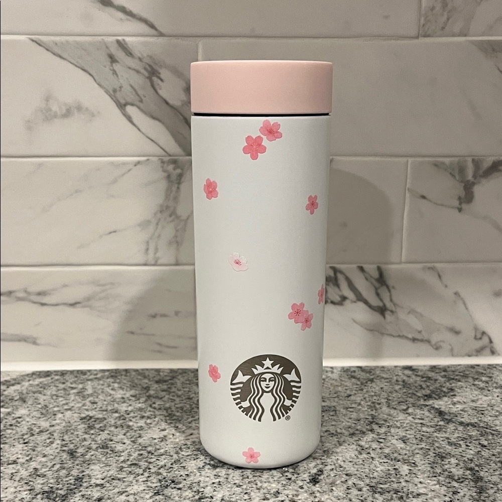 NWT Starbucks Cherry Blossom Tumbler Stainless Water Bottle 16 oz